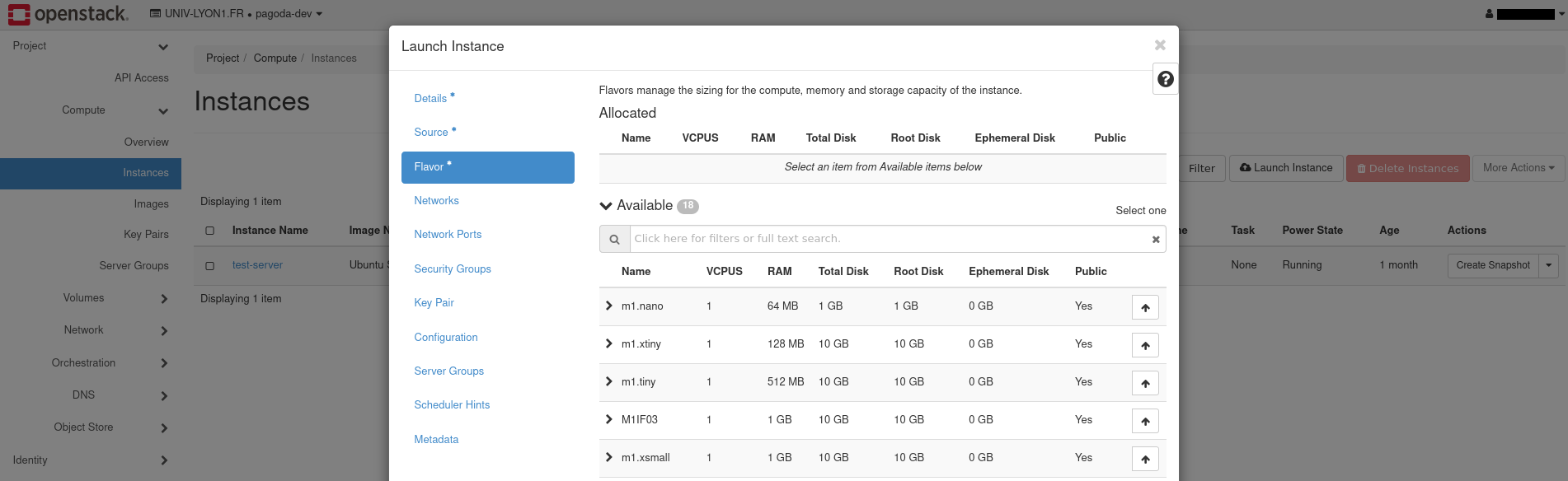 !Openstack Flavors
