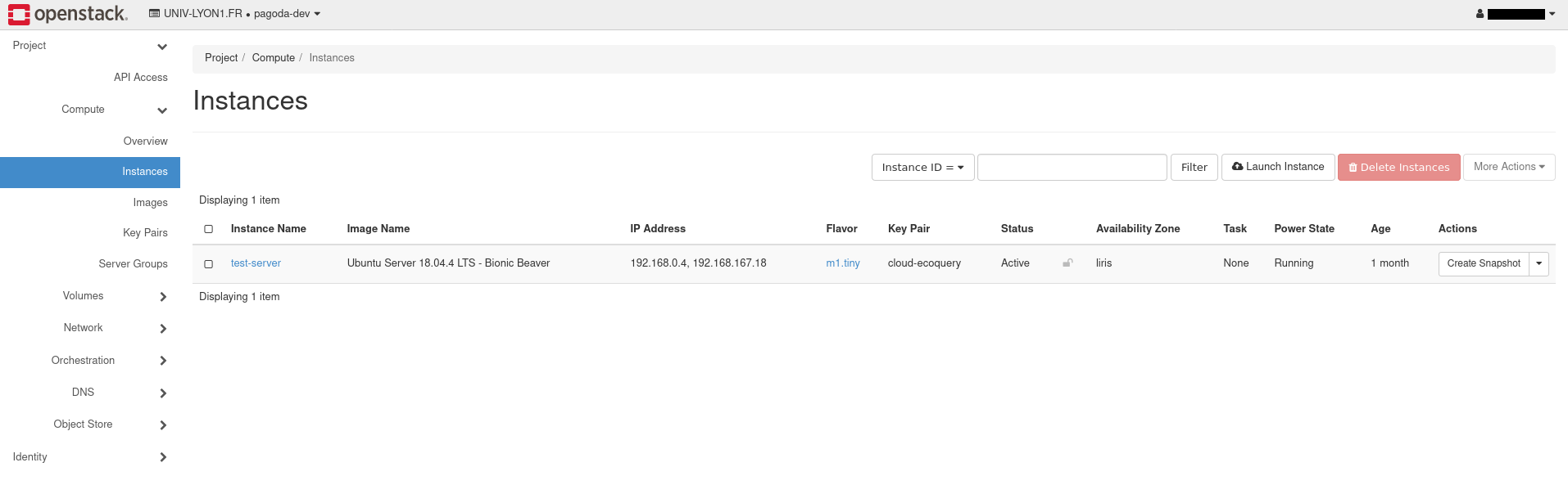 !Openstack Instances